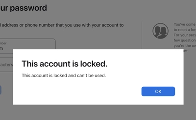 حل مشکل نات اکتیو اپل آیدی حذف آیکلود و فایند مای - Account is locked